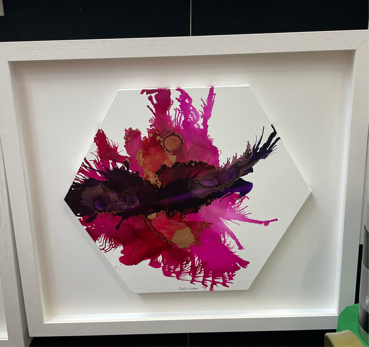 Original Art-Alcohol Ink - The  Chakra Series-The Crown Chakra (Purple Hexagon)