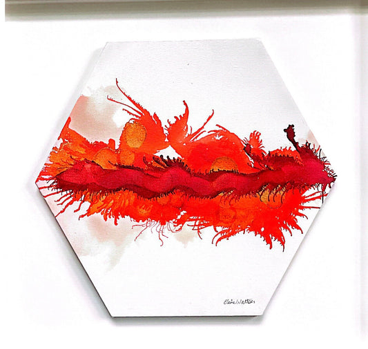 Alcohol Ink - The  Chakra Series-Root Chakra -(Red Hexagon)