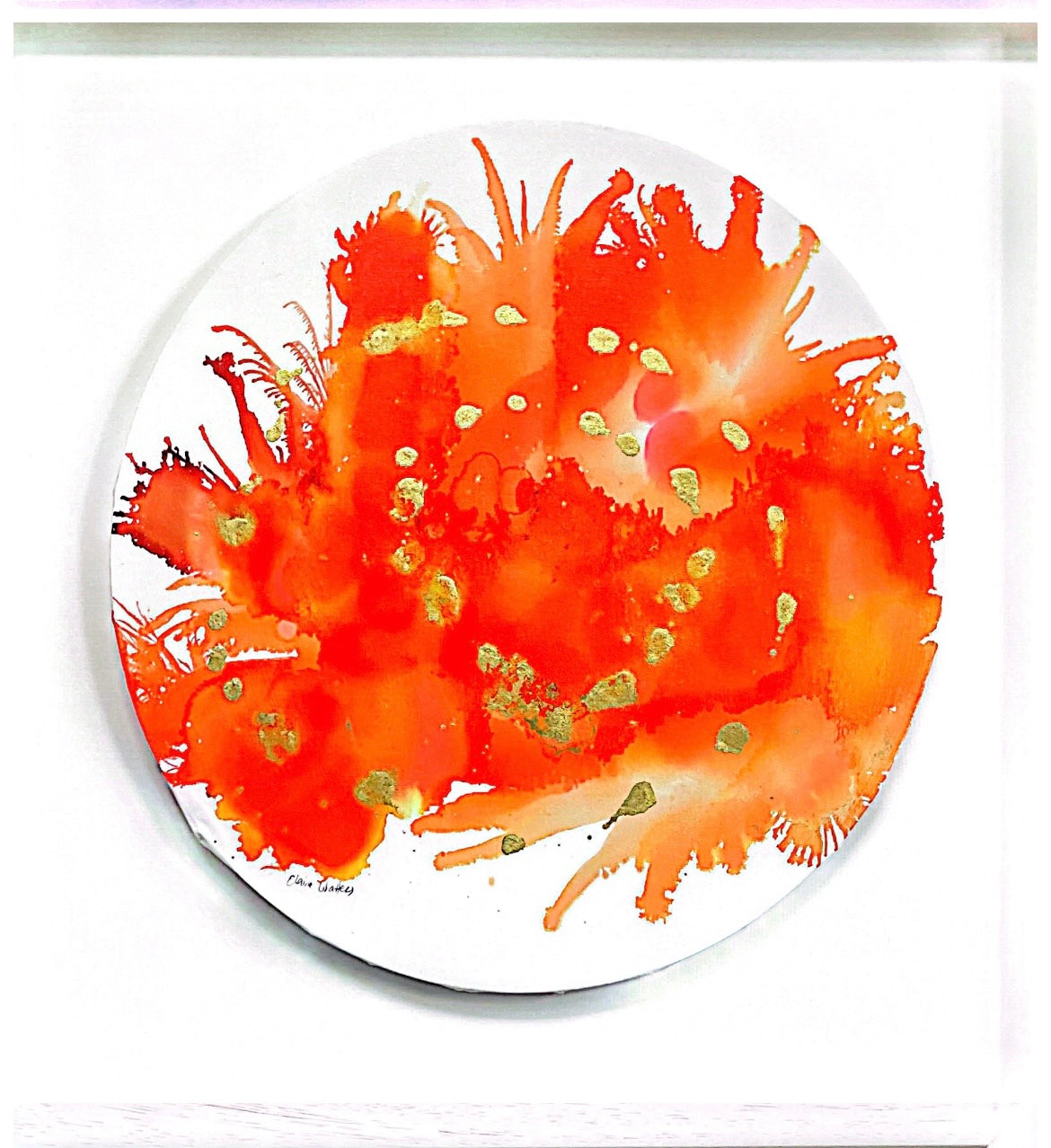 Original art-Alcohol Ink - The  Chakra Series-Sacral Chakra (Orange Circle)