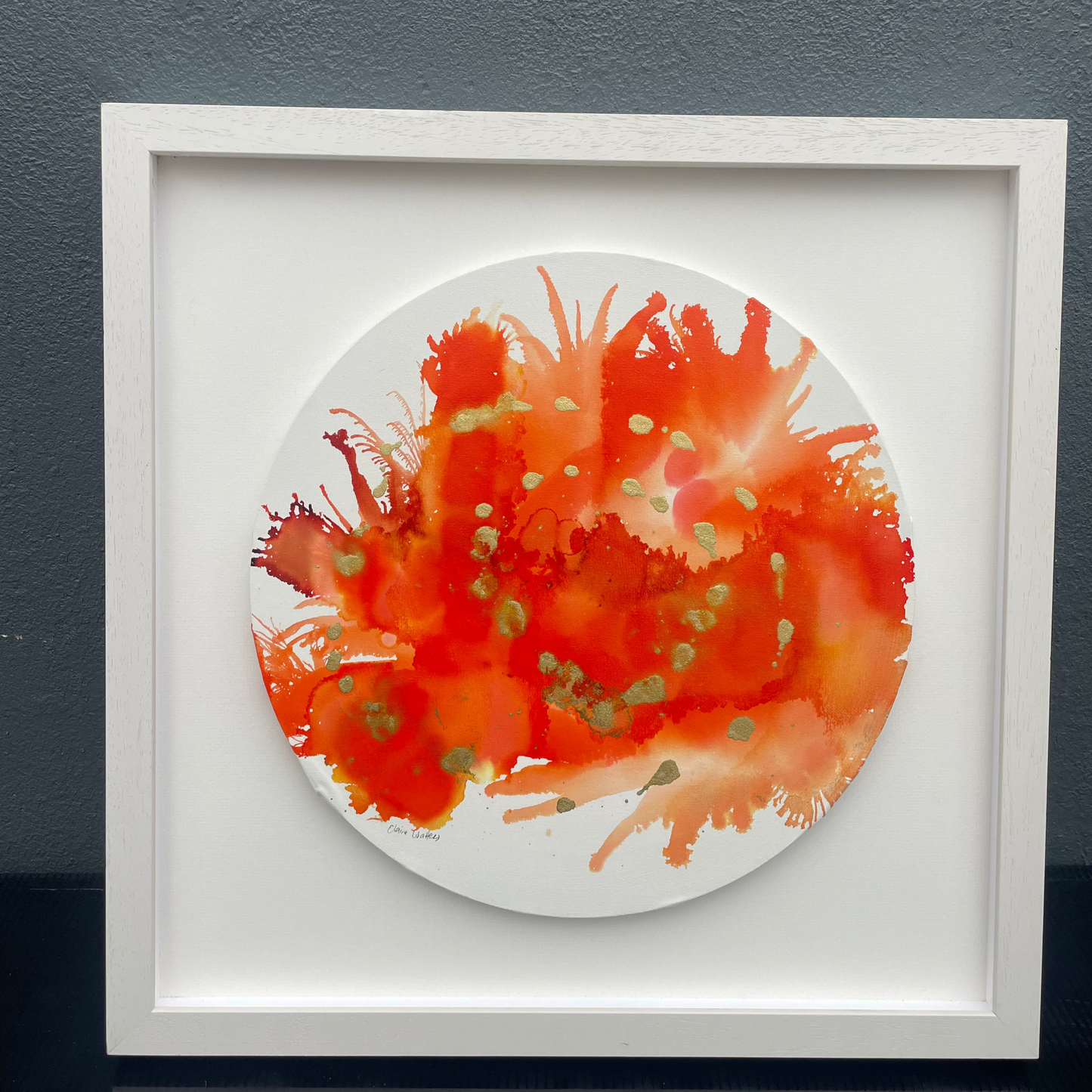 Original art-Alcohol Ink - The  Chakra Series-Sacral Chakra (Orange Circle)