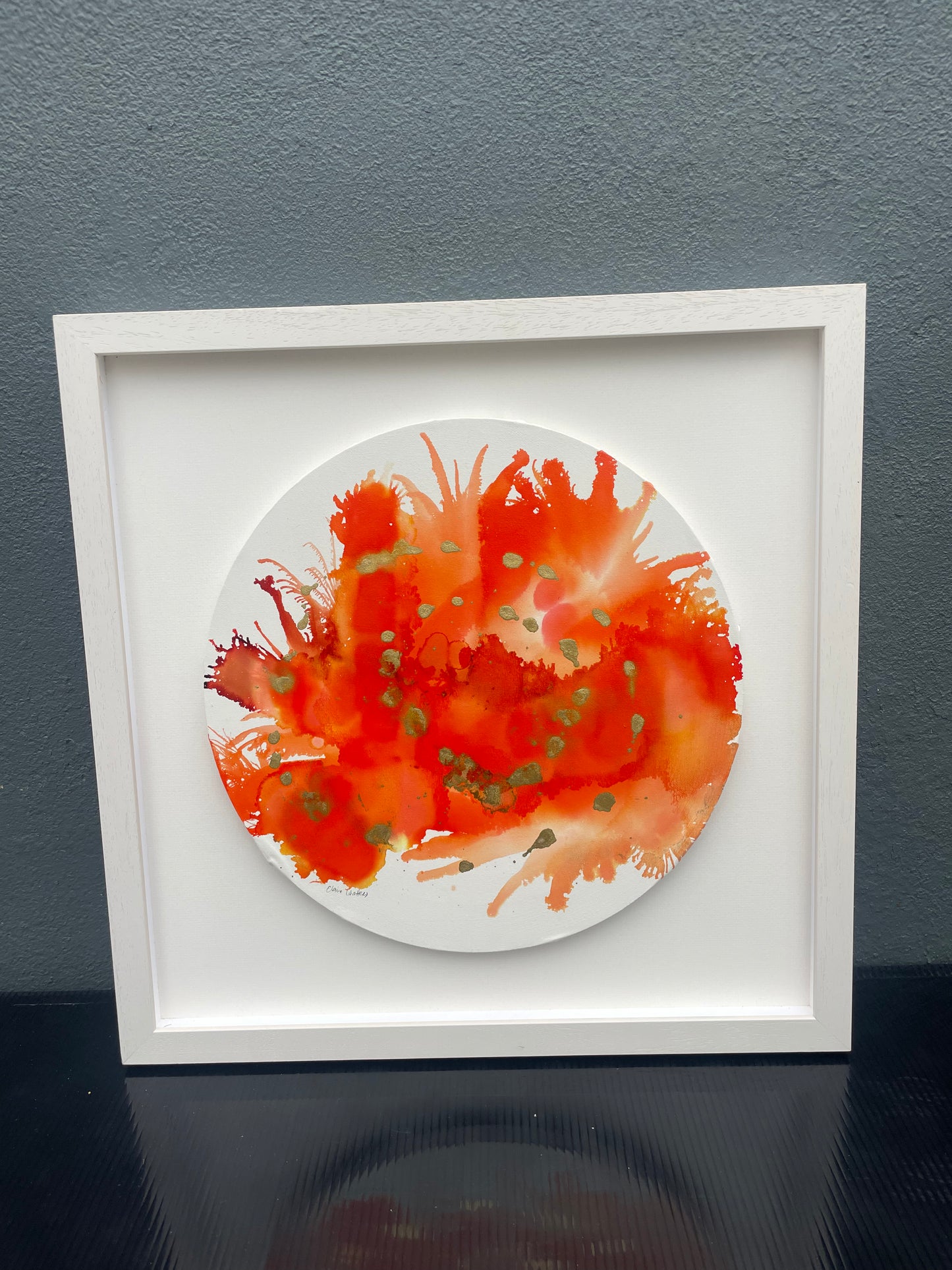 Original art-Alcohol Ink - The  Chakra Series-Sacral Chakra (Orange Circle)