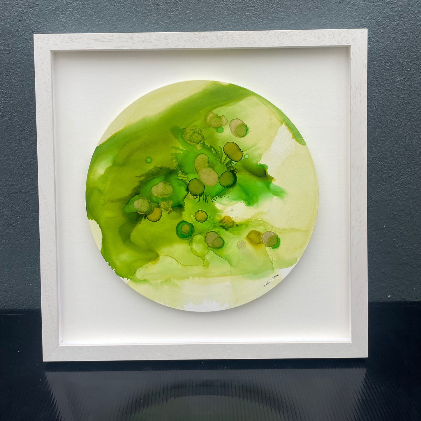 Alcohol Ink - The  Chakra Series-The Heart Chakra-Green Circle