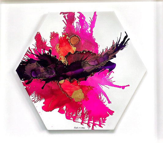 Alcohol Ink - The  Chakra Series-The Crown Chakra (Purple Hexagon)