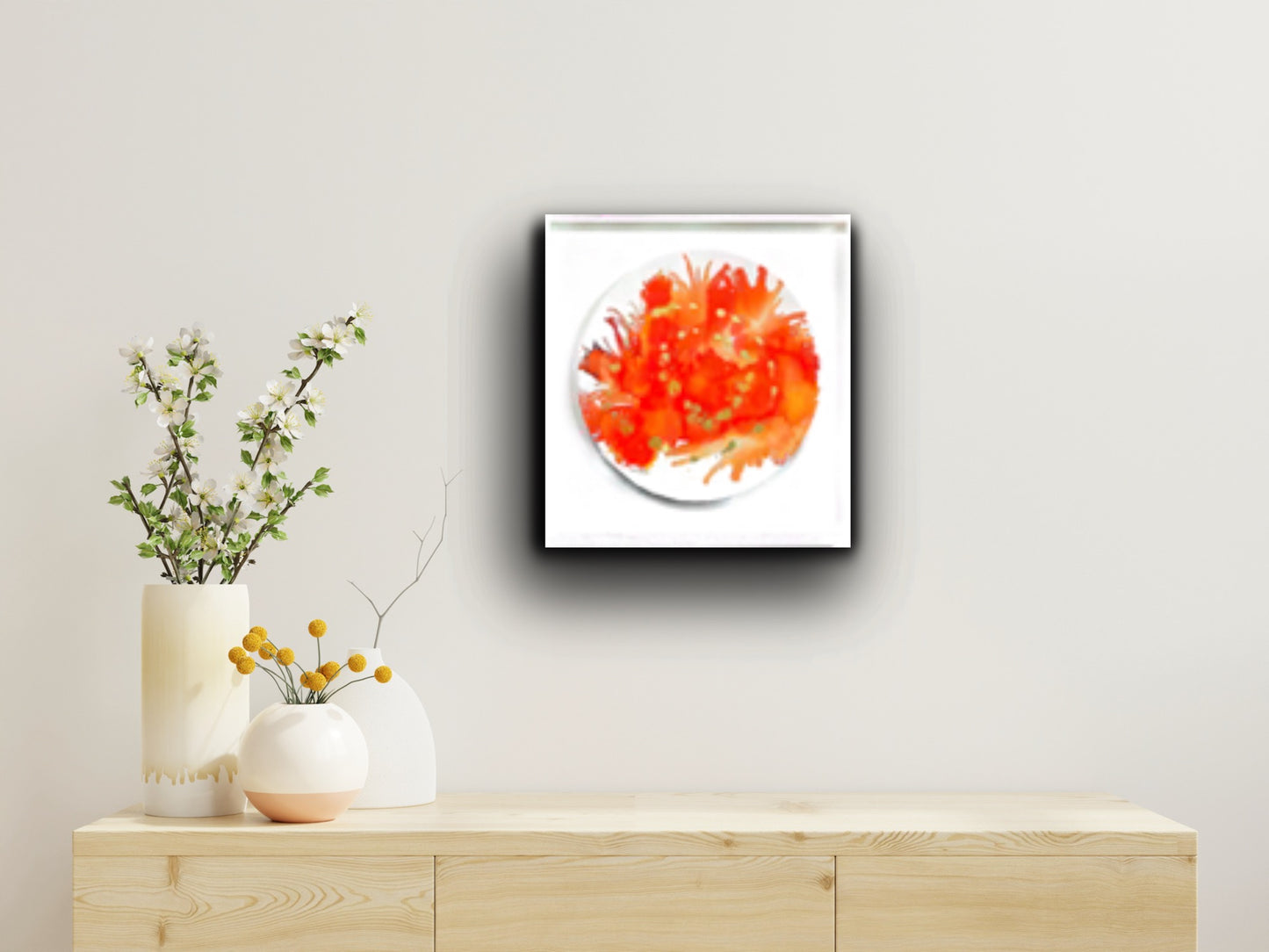 Original art-Alcohol Ink - The  Chakra Series-Sacral Chakra (Orange Circle)