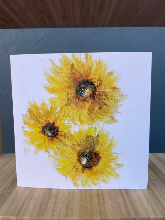 Product-Greeting Card-Trio of Sunflowers