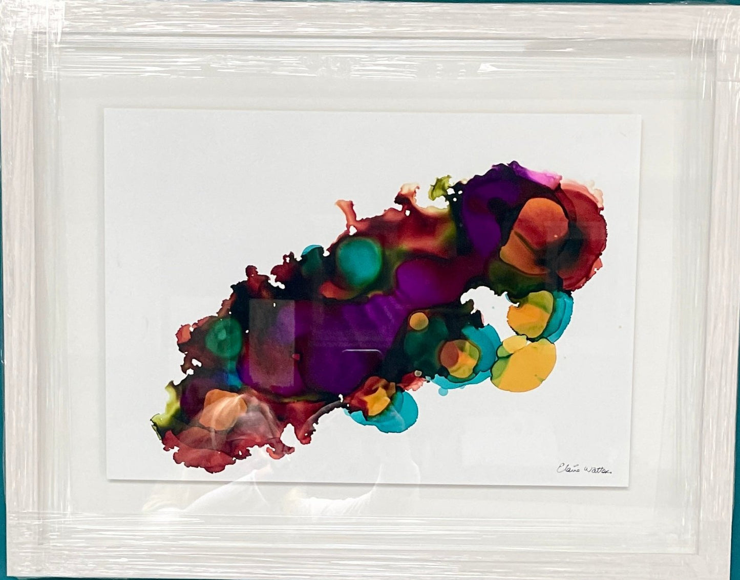 Alcohol Ink Elaine Watters art Space and time original Irish art